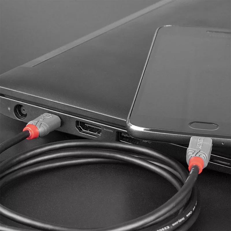 Lindy 1m USB 2.0 Type C to Micro-B kabel, Anthra Line