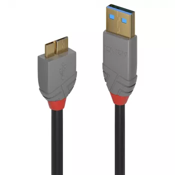 Kabel Lindy 3 m USB 3.2 Typu A na Micro-B, 5 Gb/s, Anthra Line