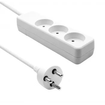Microconnect MC-GRU0350DK przedłużacz zasilający 5 m 3 gniazda AC Do zastosowań wewnętrznych Biały