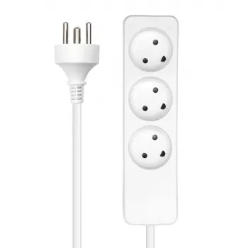 Microconnect MC-GRU0350DK przedłużacz zasilający 5 m 3 gniazda AC Do zastosowań wewnętrznych Biały