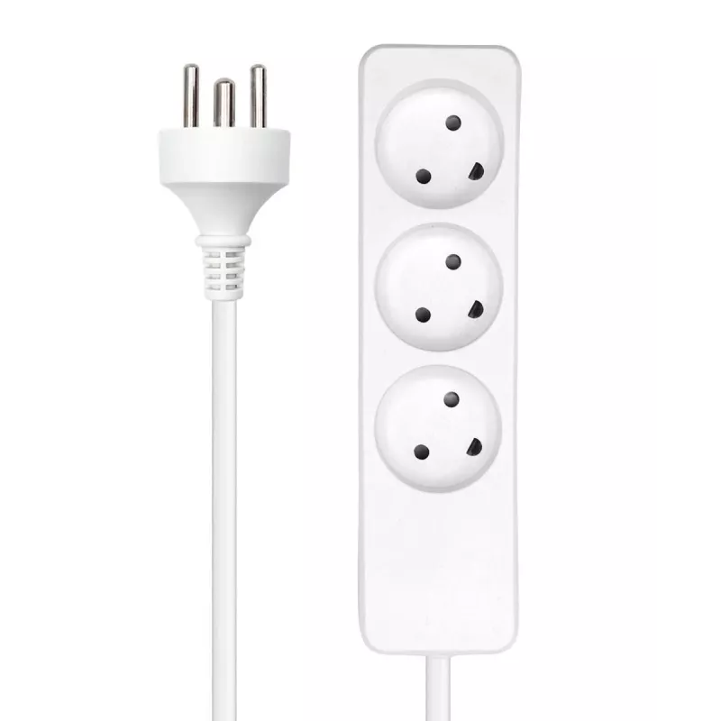 Microconnect MC-GRU0350DK przedłużacz zasilający 5 m 3 gniazda AC Do zastosowań wewnętrznych Biały
