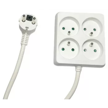 Przedłużacz Microconnect MC-PSSQUARE040150FRW 1,5 m 4 gniazda AC wewnętrzny biały