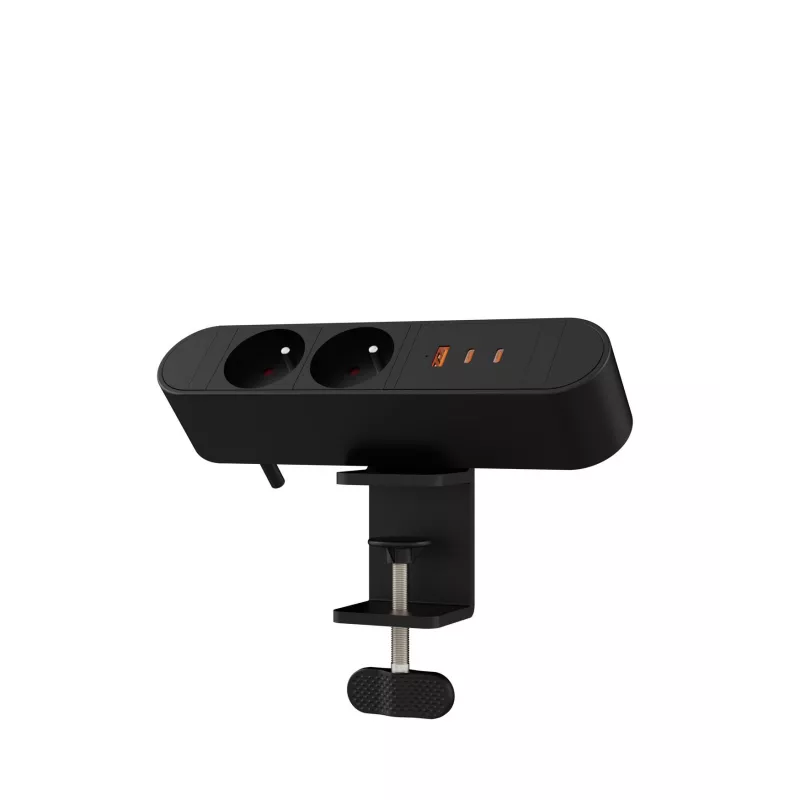 Wielokrotne gniazdko biurkowe MicroConnect MC-MDPS-FR2-67W — 2 gniazda, całkowita moc 67W