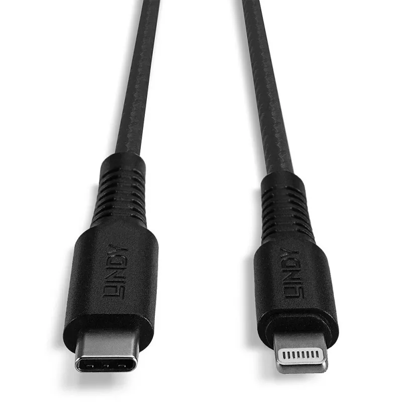 Lindy 0.5m Wzmocniony kabel USB typu C do Lightning do ładowania i synchronizacji