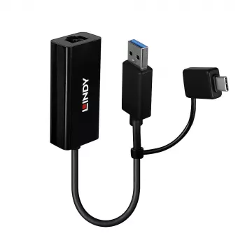 Lindy USB 3.2 Gen 1 Gigabit Ethernet Converter Wired USB Ethernet 5000 Mbit/s Czarny
