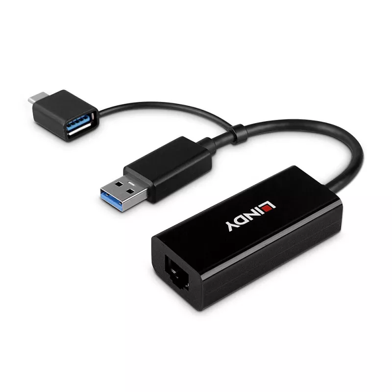 Lindy USB 3.2 Gen 1 Gigabit Ethernet Converter Wired USB Ethernet 5000 Mbit/s Czarny
