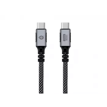 Kabel CONCEPTRONIC USB-C na USB-C ETTA07B12 — USB 3.2 Gen 2x2, 1,2 m, 20 Gb/s, PD 3.0 100 W (20 V/5 A), 4K60Hz, czarny, E‑Mark