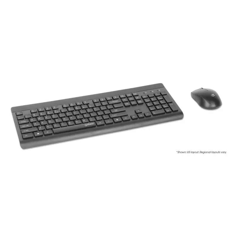 Klawiatura Manhattan 180771 Bezprzewodowa QWERTY Czarna Mysz w zestawie