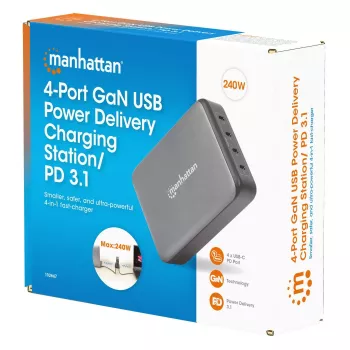 Ładowarka Manhattan Four USB-C PD Ports 140W na port 240W łącznie