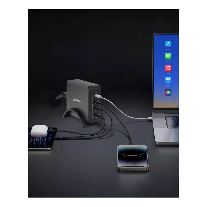 Ładowarka Manhattan Four USB-C PD Ports 140W na port 240W łącznie