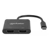 Adapter wieloportowy Manhattan 154321 USB Type-C na 2 HDMI USB-A Power Delivery 100W