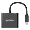 Adapter wieloportowy Manhattan 154321 USB Type-C na 2 HDMI USB-A Power Delivery 100W