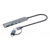 Stacja dokująca/hub combo USB-C i USB-A Manhattan 4 porty 5 Gb/s aluminium