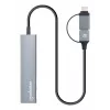 Stacja dokująca/hub combo USB-C i USB-A Manhattan 4 porty 5 Gb/s aluminium