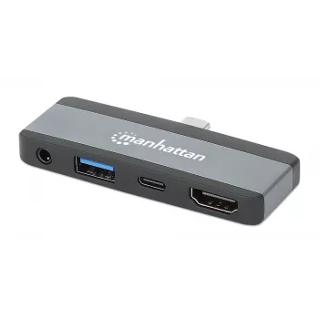 Podróżna stacja dokująca USB-C Manhattan 190404 4 porty HDMI USB-A USB-C 3,5 mm