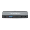 Podróżna stacja dokująca USB-C Manhattan 190404 4 porty HDMI USB-A USB-C 3,5 mm