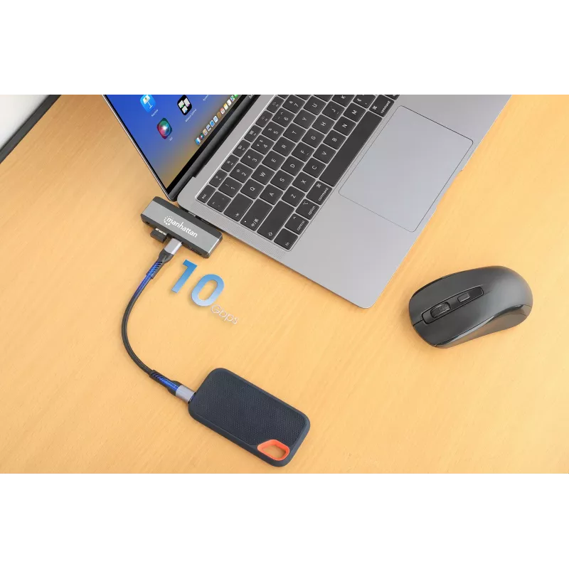 Podróżna stacja dokująca USB-C Manhattan 190404 4 porty HDMI USB-A USB-C 3,5 mm