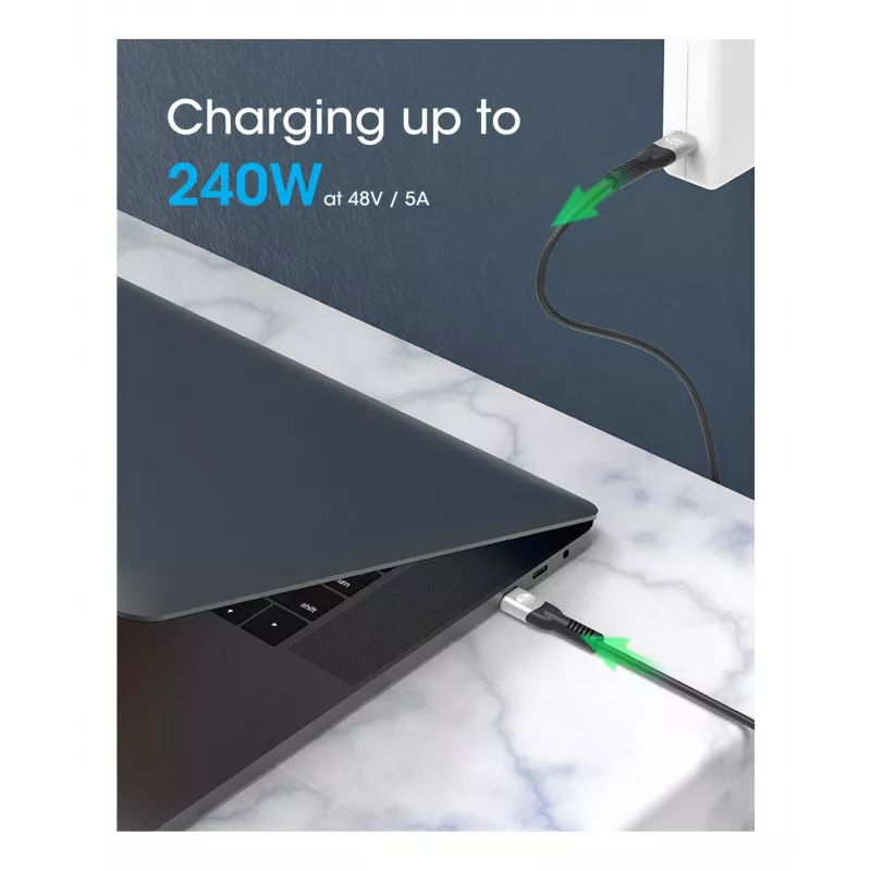 Kabel męski USB-C do męskiego USB-C Manhattan 2m USB4 Gen 3x2 8K 60Hz