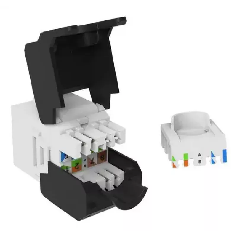Keystone jack Cat.6A nieekranowany bez narzędziowy, EQUIP 769227, RJ-45, płaska konstrukcja, biały, 8 szt.