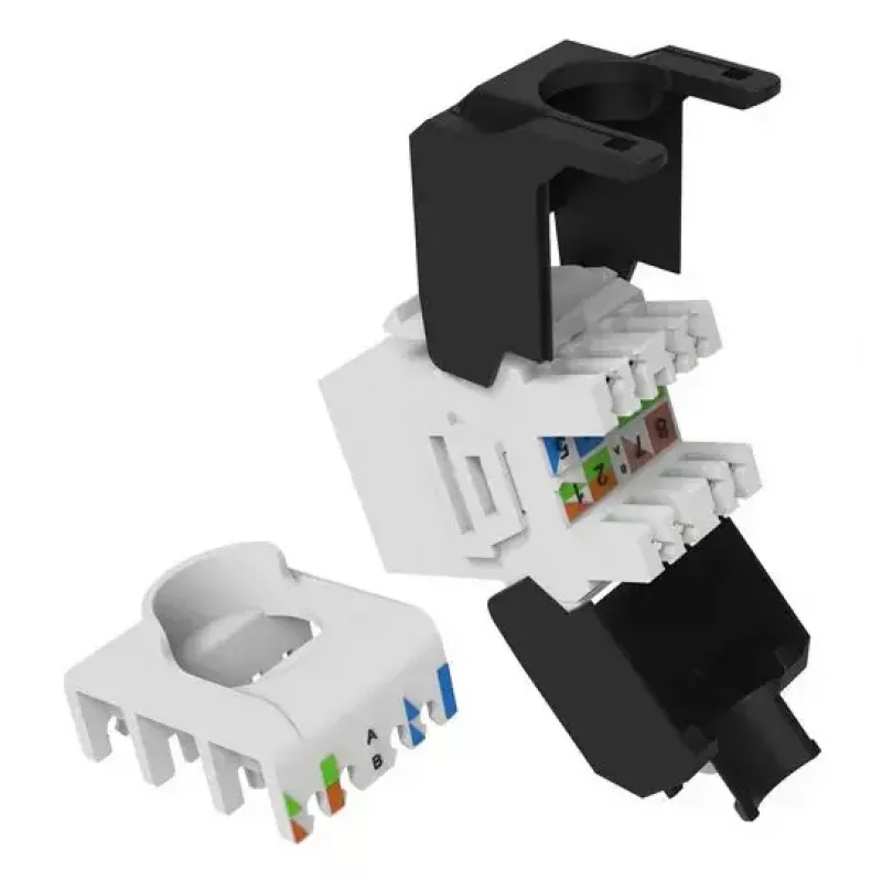 Keystone jack Cat.6A nieekranowany bez narzędziowy, EQUIP 769227, RJ-45, płaska konstrukcja, biały, 8 szt.