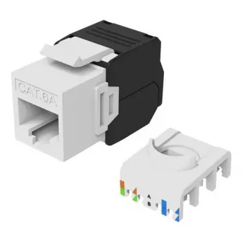 Keystone jack Cat.6A nieekranowany bez narzędziowy, EQUIP 769227, RJ-45, płaska konstrukcja, biały, 8 szt.