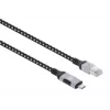 Manhattan USB-C na Gigabitowy Ethernet RJ45 kabel sieciowy 2 m czarny/srebrny