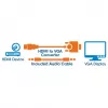 Kabel konwertera Manhattan HDMI na VGA (z audio), 1080p, 30 cm, wtyk na gniazdo, port zasilania Micro-USB do dodatkowego zasilania, jeśli potrzebne, czarny, trzyletnia gwarancja