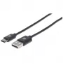 Kabel Manhattan USB-C do USB-A, 1 m, męski do męskiego, czarny, 480 Mbps (USB 2.0), Hi-Speed USB, gwarancja dożywotnia, odpowiednik USB2AC1M