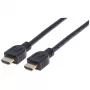 Kabel Manhattan HDMI 4K@60Hz z Ethernetem - CL3, 1m, do montażu w ścianie, do wszystkich zastosowań 4K i 1080p/HD - podczas modernizacji lub przygotowany na przyszłość, wtyk męski na wtyk męski, czarny, Ultra HD 4K x 2K, dożywotnia gwarancja, Premium High Speed