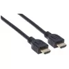 Kabel Manhattan HDMI 4K@60Hz z Ethernetem - CL3, 1m, do montażu w ścianie, do wszystkich zastosowań 4K i 1080p/HD - podczas modernizacji lub przygotowany na przyszłość, wtyk męski na wtyk męski, czarny, Ultra HD 4K x 2K, dożywotnia gwarancja, Premium High Speed