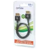 Manhattan Kabel HDMI z Ethernetem (ultracienki), 4K@60Hz (Premium High Speed), 0,5 m, Męski do Męskiego, Czarny, Ultra HD 4K x 2K, W pełni ekranowany, Złocone styki, Dożywotnia gwarancja