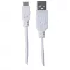 Kabel Manhattan USB-A na Micro-USB, 1,8 m, wtyk męski na wtyk męski, 480 Mb/s (USB 2.0), Hi-Speed USB, biały, dożywotnia gwarancja