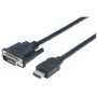 Manhattan HDMI do DVI-D 24+1 Kabel, 3m, Męski do Męskiego, Czarny, Dual Link, Kompatybilny z DVD-D, Dożywotnia Gwarancja, Odpowiednik HDDVIMM3M