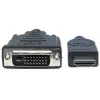 Manhattan HDMI do DVI-D 24+1 Kabel, 3m, Męski do Męskiego, Czarny, Dual Link, Kompatybilny z DVD-D, Dożywotnia Gwarancja, Odpowiednik HDDVIMM3M