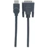 Manhattan HDMI do DVI-D 24+1 Kabel, 3m, Męski do Męskiego, Czarny, Dual Link, Kompatybilny z DVD-D, Dożywotnia Gwarancja, Odpowiednik HDDVIMM3M
