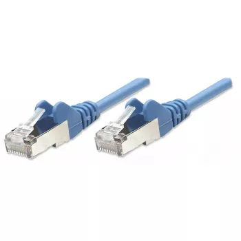 Intellinet sieciowy Patch kabel, Cat5e, 7,5 m, niebieski, CCA, SF/UTP, PVC, RJ45, pozłacane styki, zabezpieczenie przed zaczepianiem, osłona wtyku, dożywotnia gwarancja