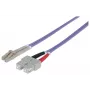 Intellinet kabel światłowodowy krosowy, OM4, LC/SC, 2 m, fioletowy, duplex, wielomodowy, 50/125 µm, LSZH, światłowód, dożywotnia gwarancja