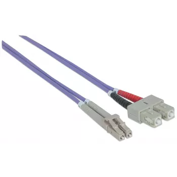 Intellinet kabel światłowodowy krosowy, OM4, LC/SC, 2 m, fioletowy, duplex, wielomodowy, 50/125 µm, LSZH, światłowód, dożywotnia gwarancja