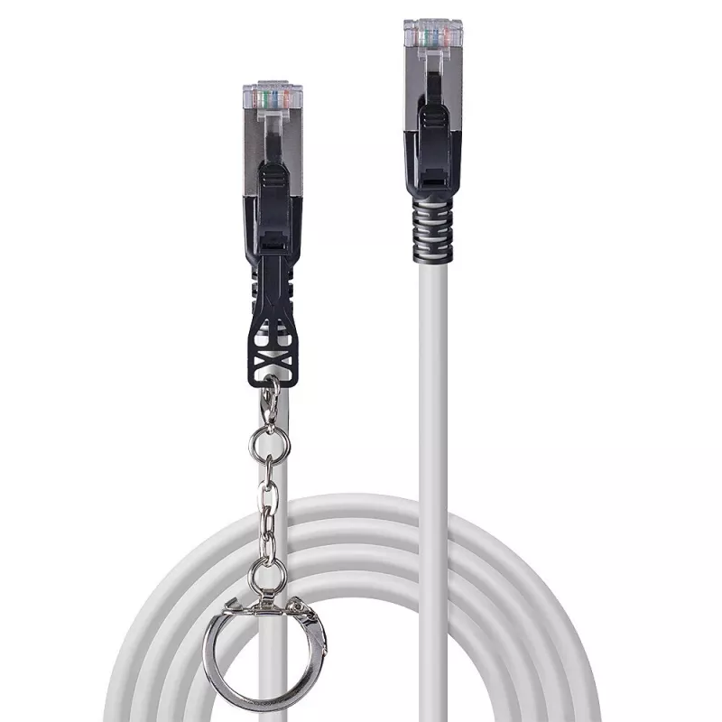 Lindy 1m Cat.6A S/FTP Locking kabel sieciowy, szary
