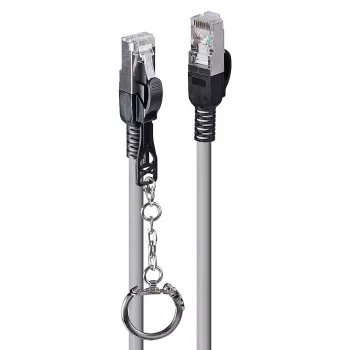 Lindy 10m Cat.6A S/FTP Locking kabel sieciowy, szary, 10 m, Cat6a, S/FTP (S-STP), RJ-45, RJ-45, Szary