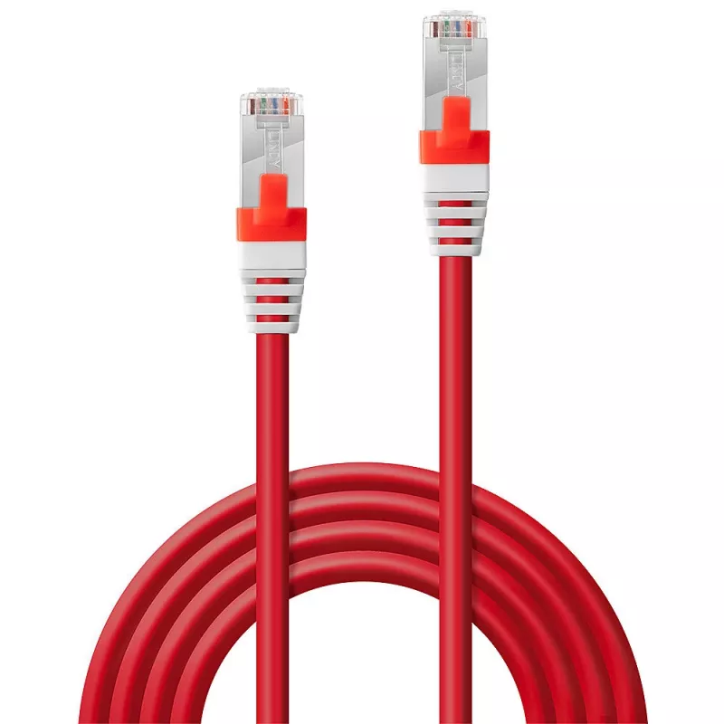 Kabel sieciowy Lindy Cat.6 (A) SSTP / S/FTP PIMF 7,5 m RJ-45 Czerwony