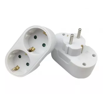 Rozgałęźnik zasilania MicroConnect PESCHPLUG2 — adapter sieciowy Schuko z 2 wyjściami