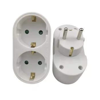 Rozgałęźnik zasilania MicroConnect PESCHPLUG2 — adapter sieciowy Schuko z 2 wyjściami