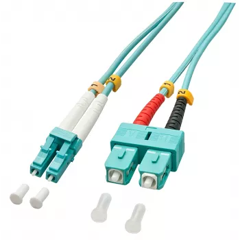 Lindy 1.0m OM3 LC - SC Duplex InfiniBand/kabel światłowodowy 1 m Turkusowy