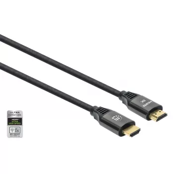 Kabel HDMI Manhattan 8K@60Hz 1 m pleciony męski na męski czarny