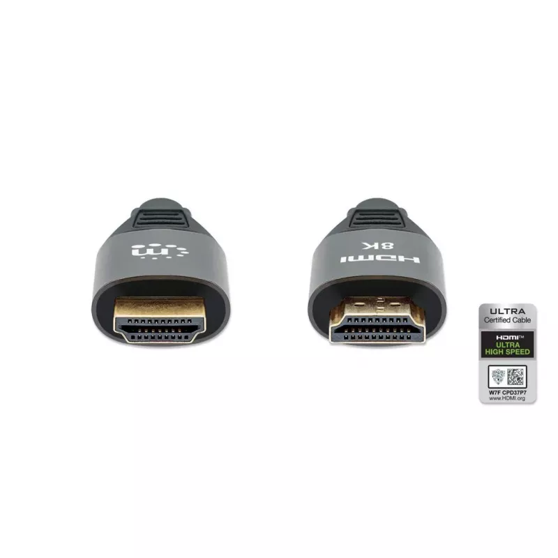 Kabel HDMI Manhattan 8K@60Hz 1 m pleciony męski na męski czarny