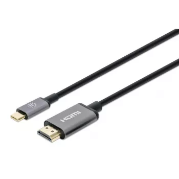 Manhattan USB-C do HDMI, 4K@60Hz, 1m, Czarny, Męski na Męski, Trzyletnia Gwarancja, Odpowiednik CDP2HD2MBNL