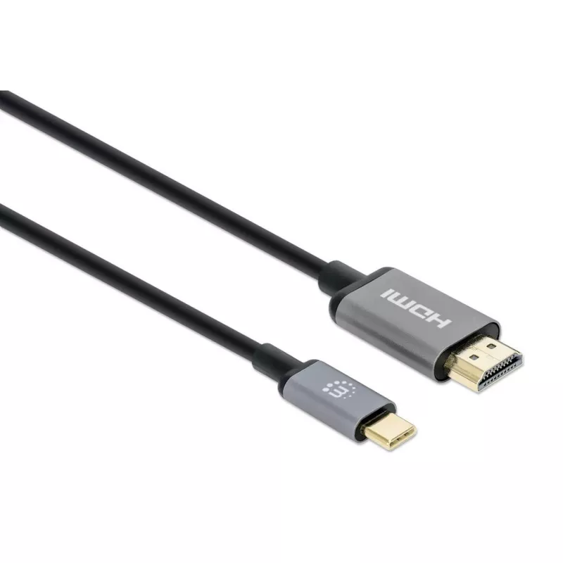 Manhattan USB-C do HDMI, 4K@60Hz, 1m, Czarny, Męski na Męski, Trzyletnia Gwarancja, Odpowiednik CDP2HD2MBNL
