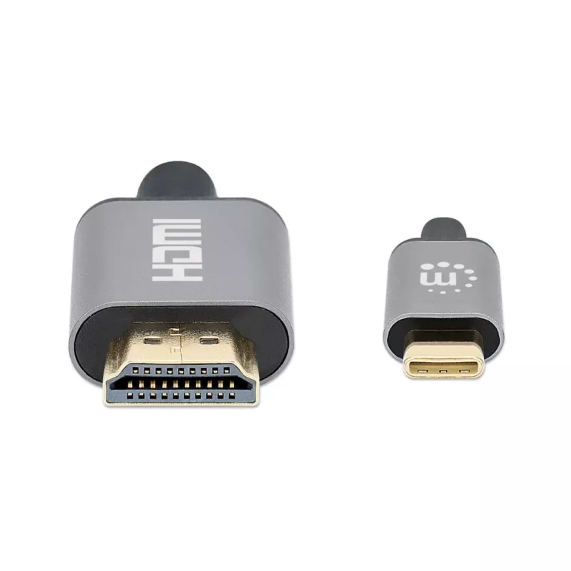 Manhattan USB-C do HDMI, 4K@60Hz, 1m, Czarny, Męski na Męski, Trzyletnia Gwarancja, Odpowiednik CDP2HD2MBNL