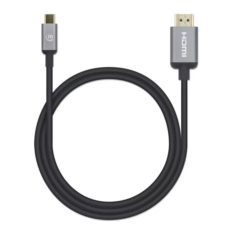 Manhattan USB-C do HDMI, 4K@60Hz, 1m, Czarny, Męski na Męski, Trzyletnia Gwarancja, Odpowiednik CDP2HD2MBNL